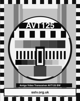 AVT125 SSTV round-trip decoded test card