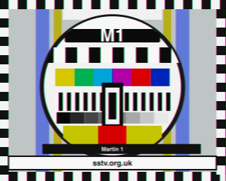 M1 SSTV round-trip decoded test card