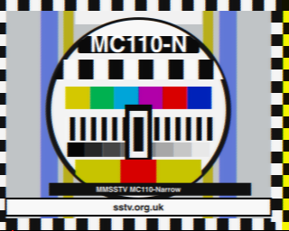 MC110-N SSTV round-trip decoded test card