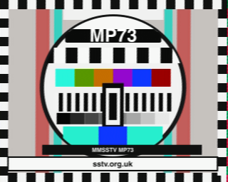 MP73 SSTV round-trip decoded test card