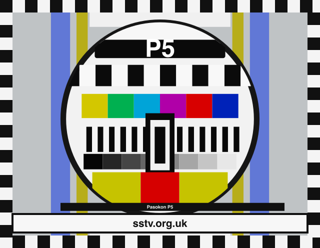 P5 SSTV BBC-style colour test card
