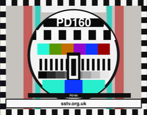 PD160 SSTV round-trip decoded test card