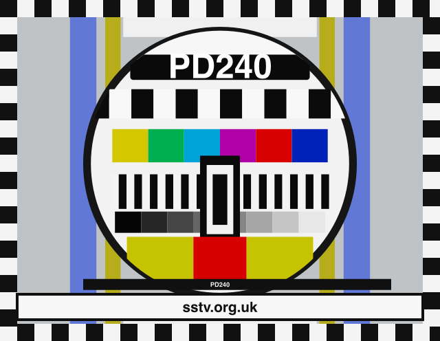 PD240 SSTV BBC-style colour test card