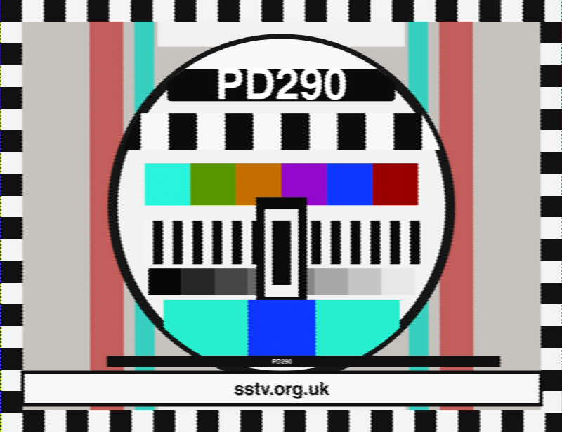 PD290 SSTV round-trip decoded test card