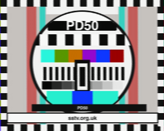 PD50 SSTV round-trip decoded test card