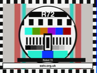R72 SSTV round-trip decoded test card